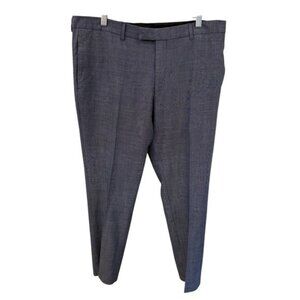 Sandro Paris Men’s Virgin Wool Suit Pants Micro Pattern Blue Size 36 Waist 46 EU